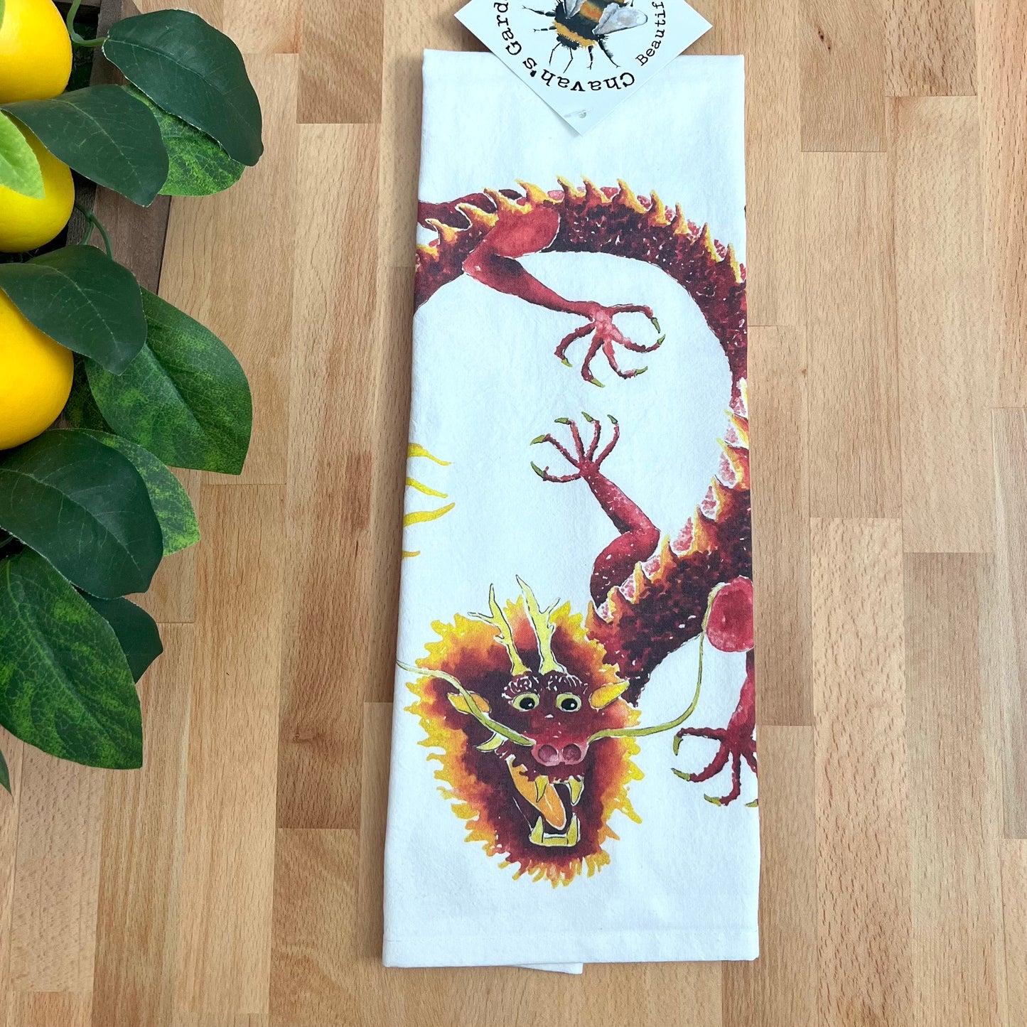 Dragon Flour Sack Tea Towel