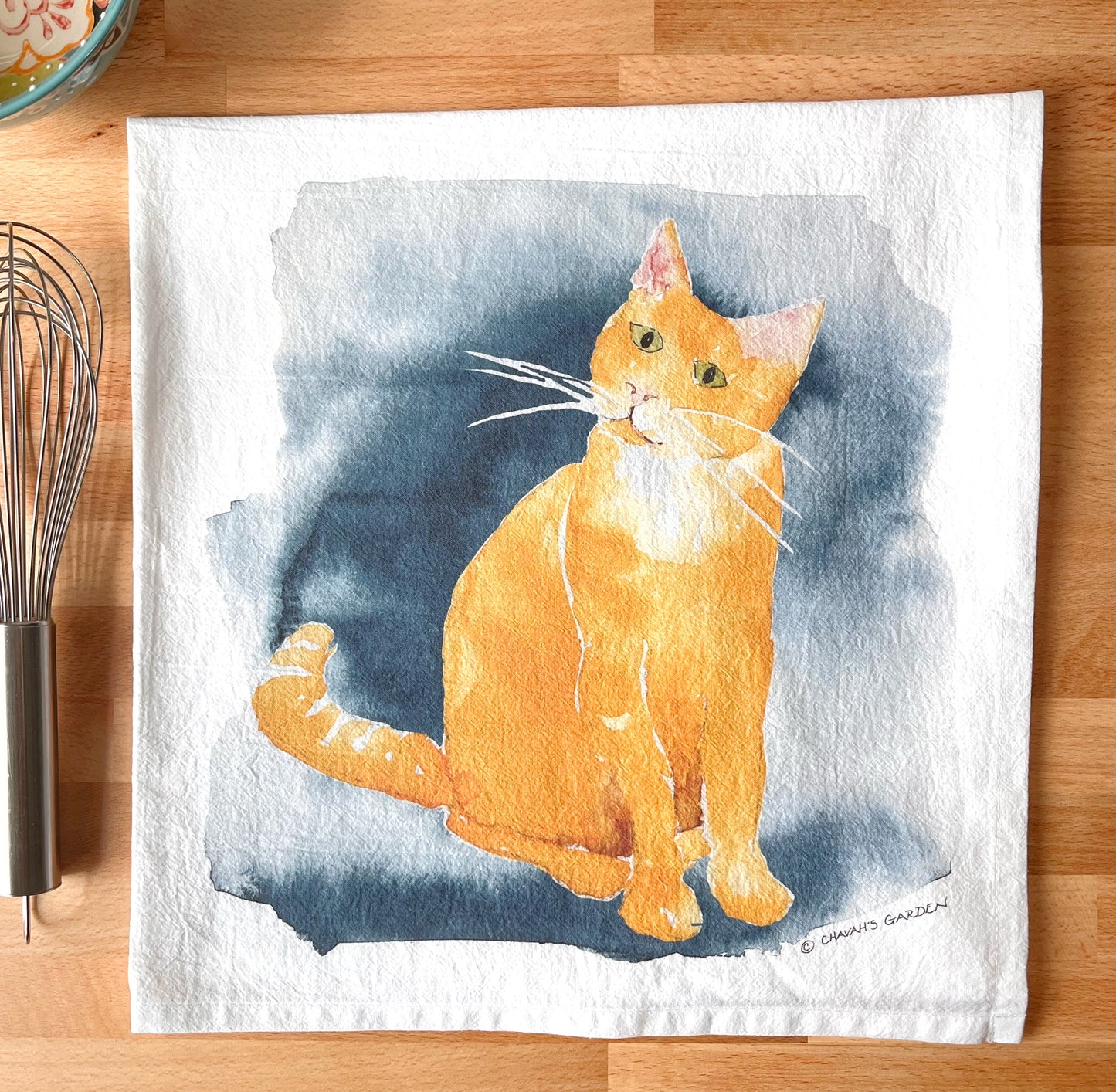 Ginger Cat Flour Sack Tea Towel