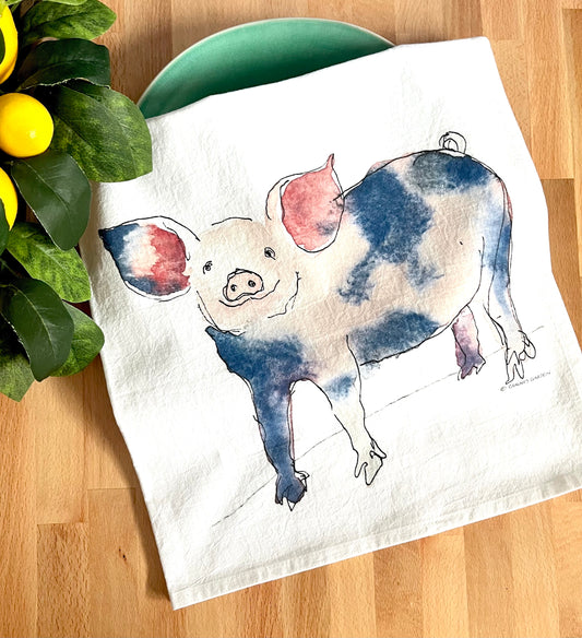 Pig Flour Sack Tea Towel