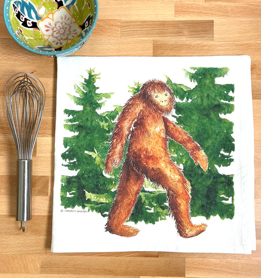 Sasquatch Flour Sack Tea Towel