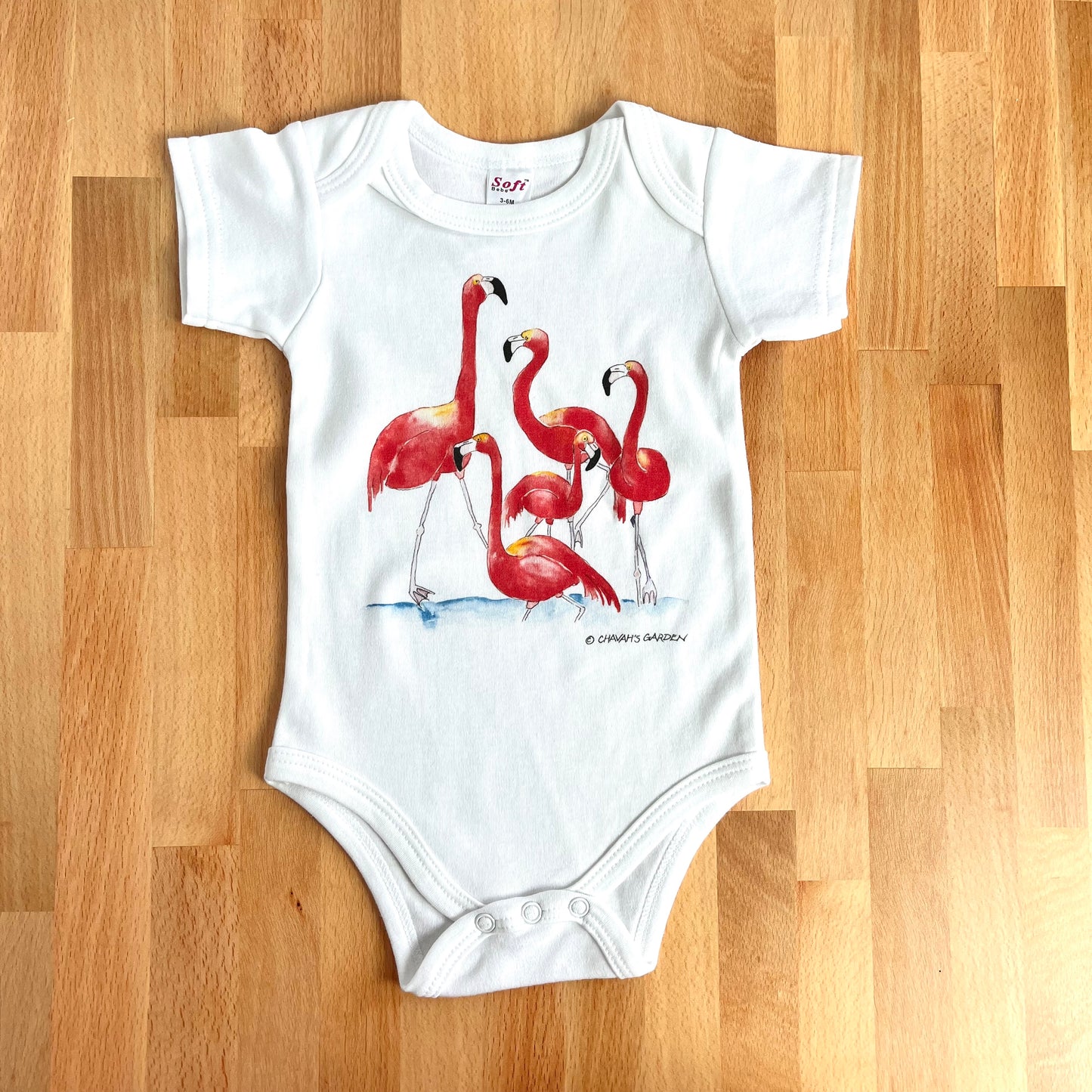 Cotton Onesies, Flamingos, Coastal Tropical Nature Theme