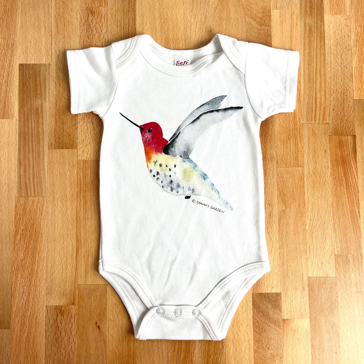 Cotton Onesies, Hummingbird, Garden Theme