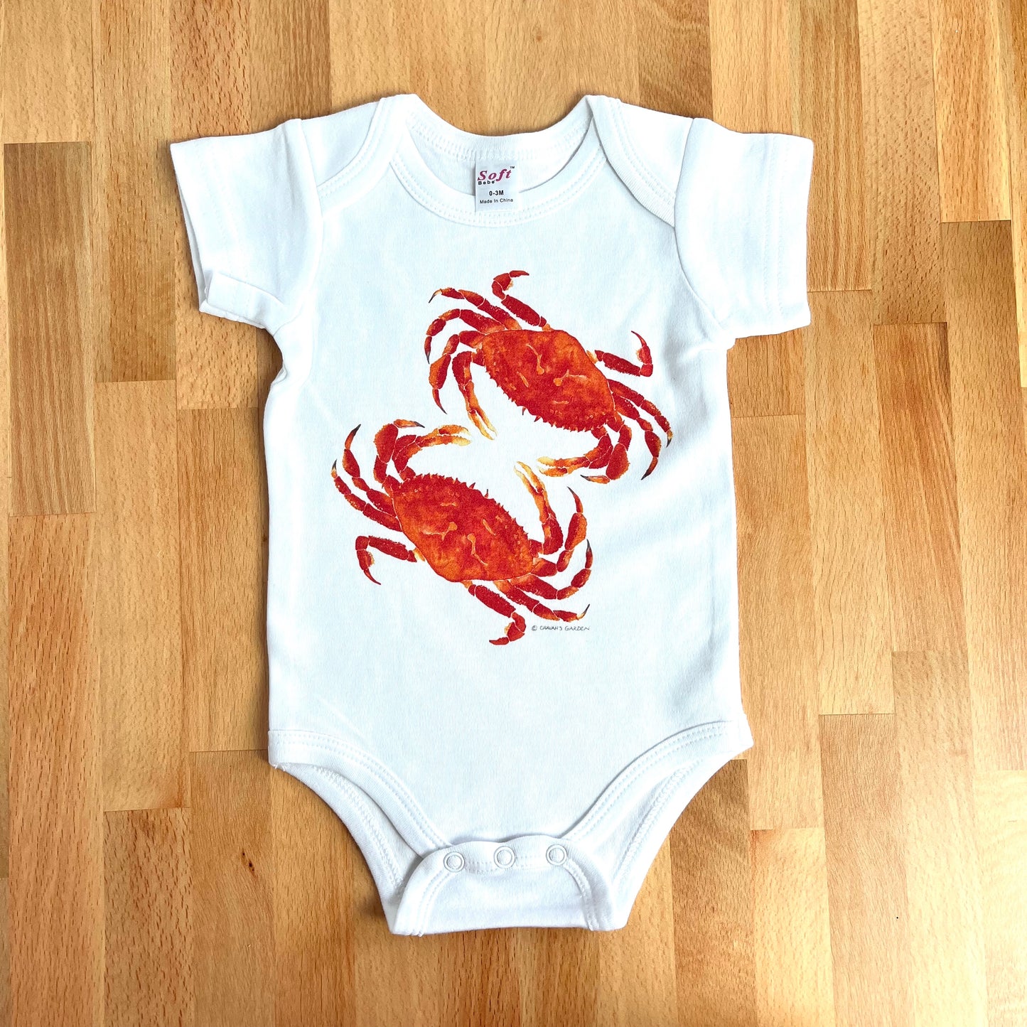 Red Crabs Cotton Onesie