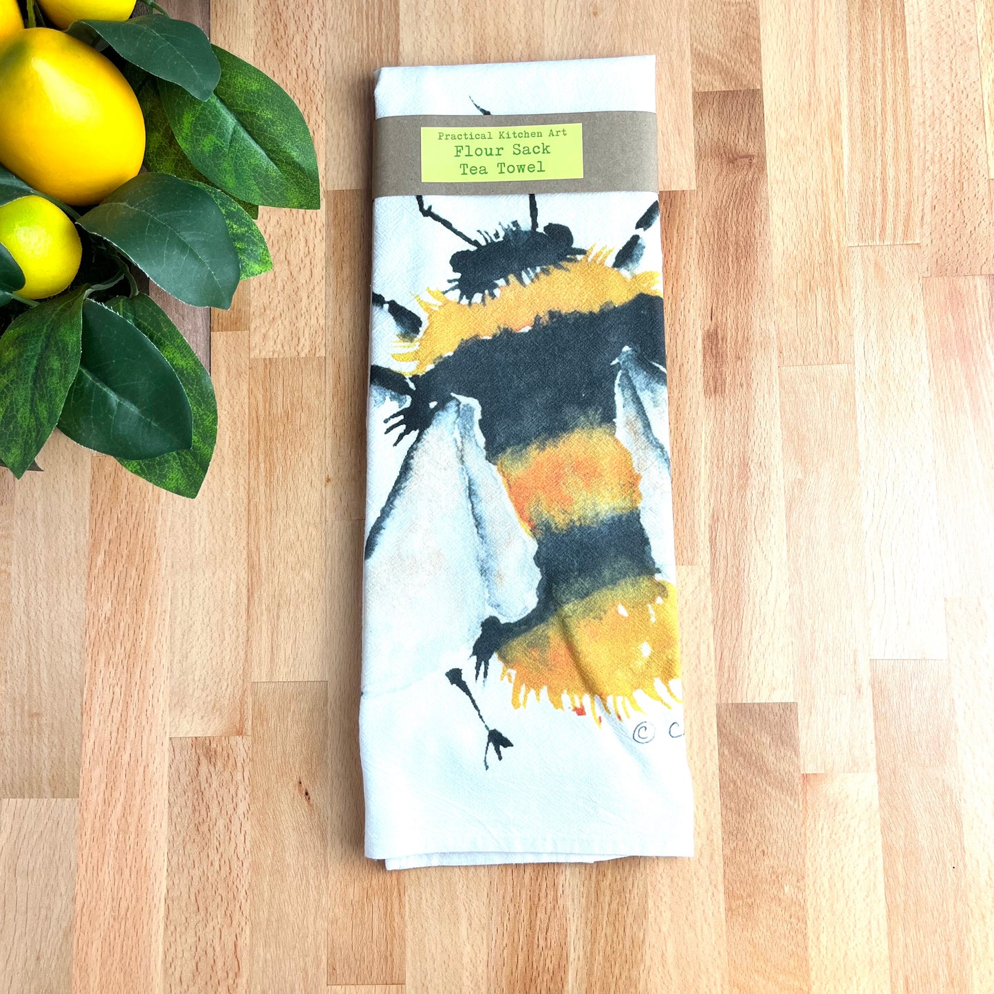 Bumblebee Flour Sack Tea Towel