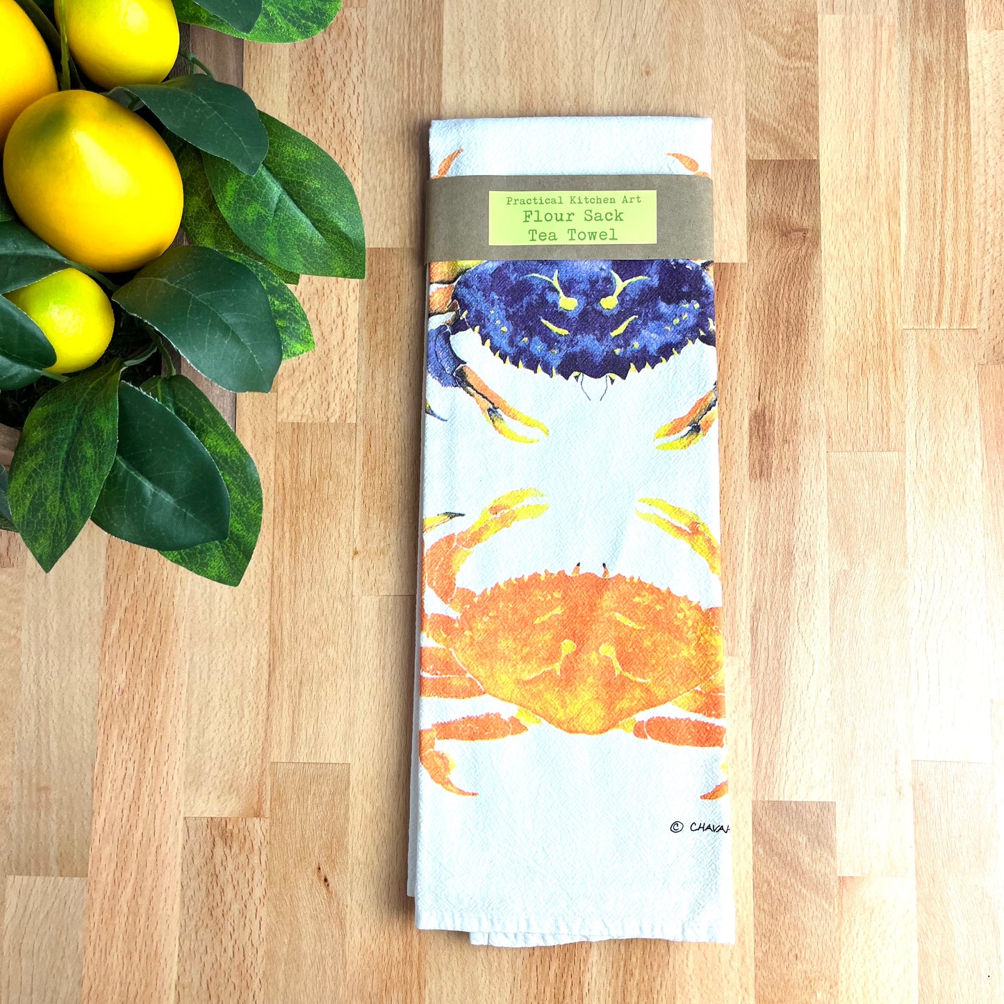 Dungeness Crab Flour Sack Tea Towel