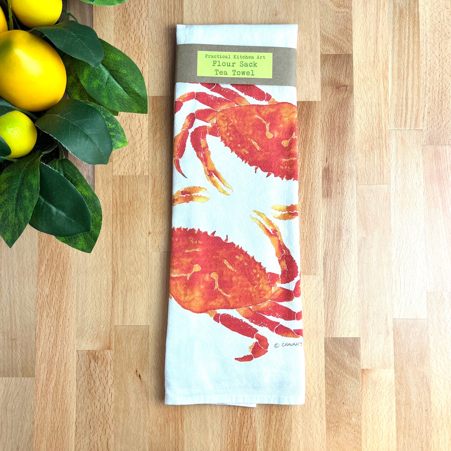 Red Crabs Flour Sack Tea Towel