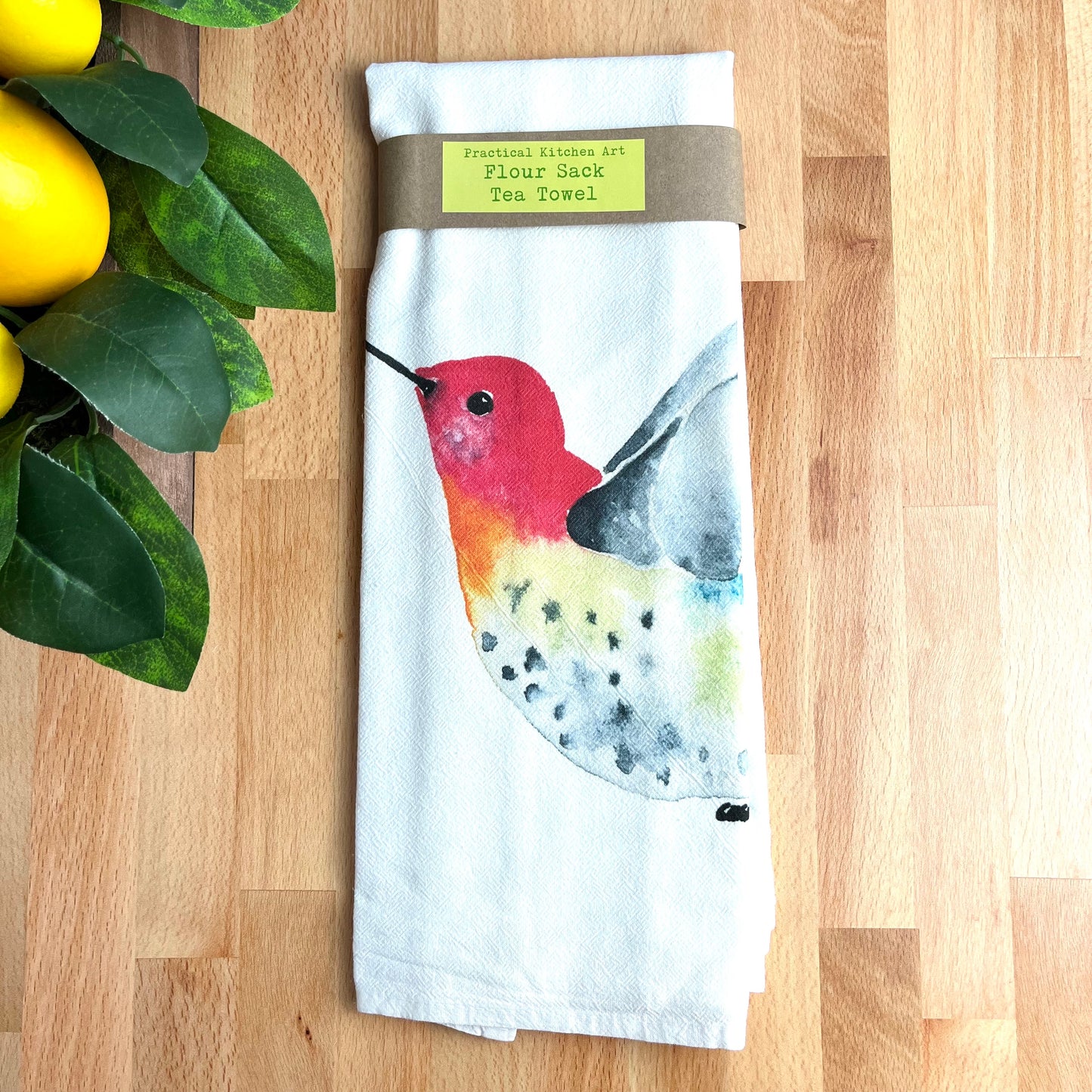 Flour Sack Tea Towels, Hummingbird, Garden Theme