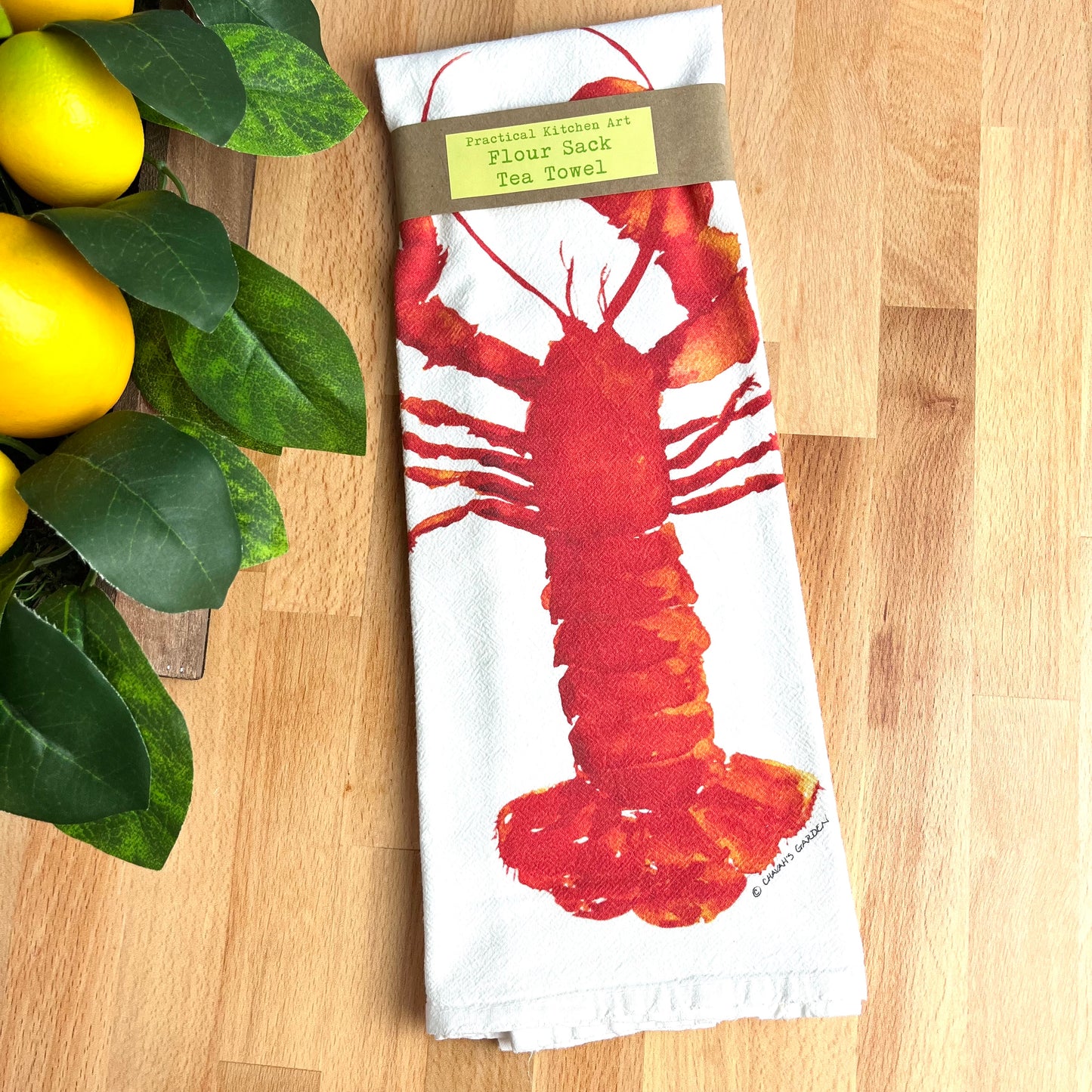 Lobster Flour Sack Tea Towel, Coastal