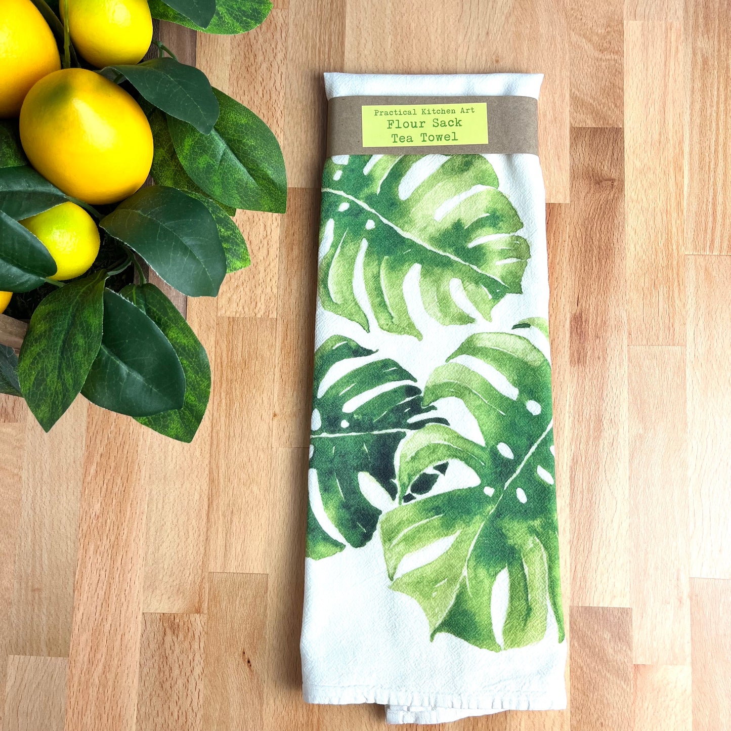 Monstera Flour Sack Tea Towel