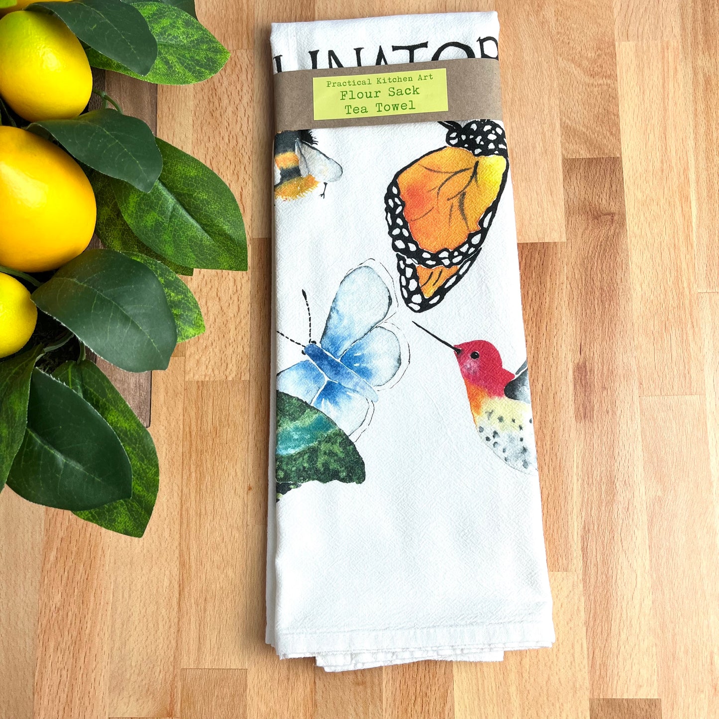 Pollinators Flour Sack Tea Towels, Garden