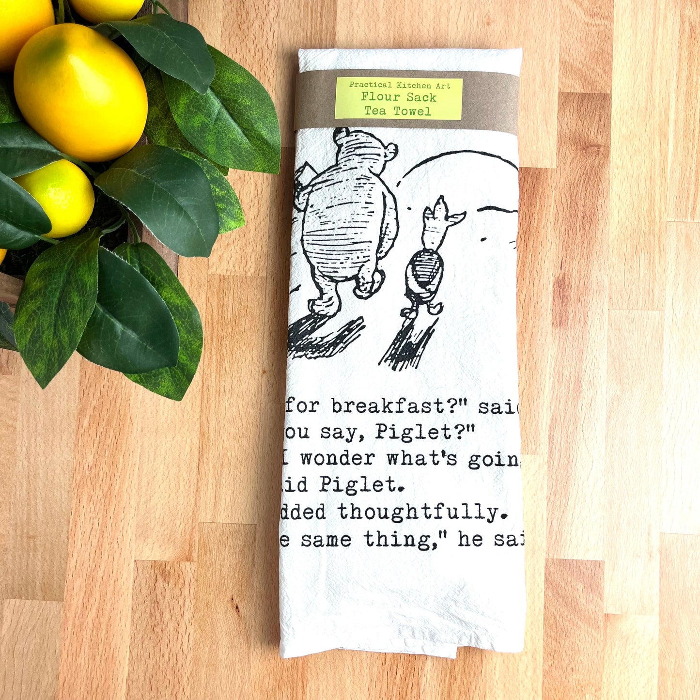 Flour Sack Tea Towels, Pooh & Piglet Breakfast