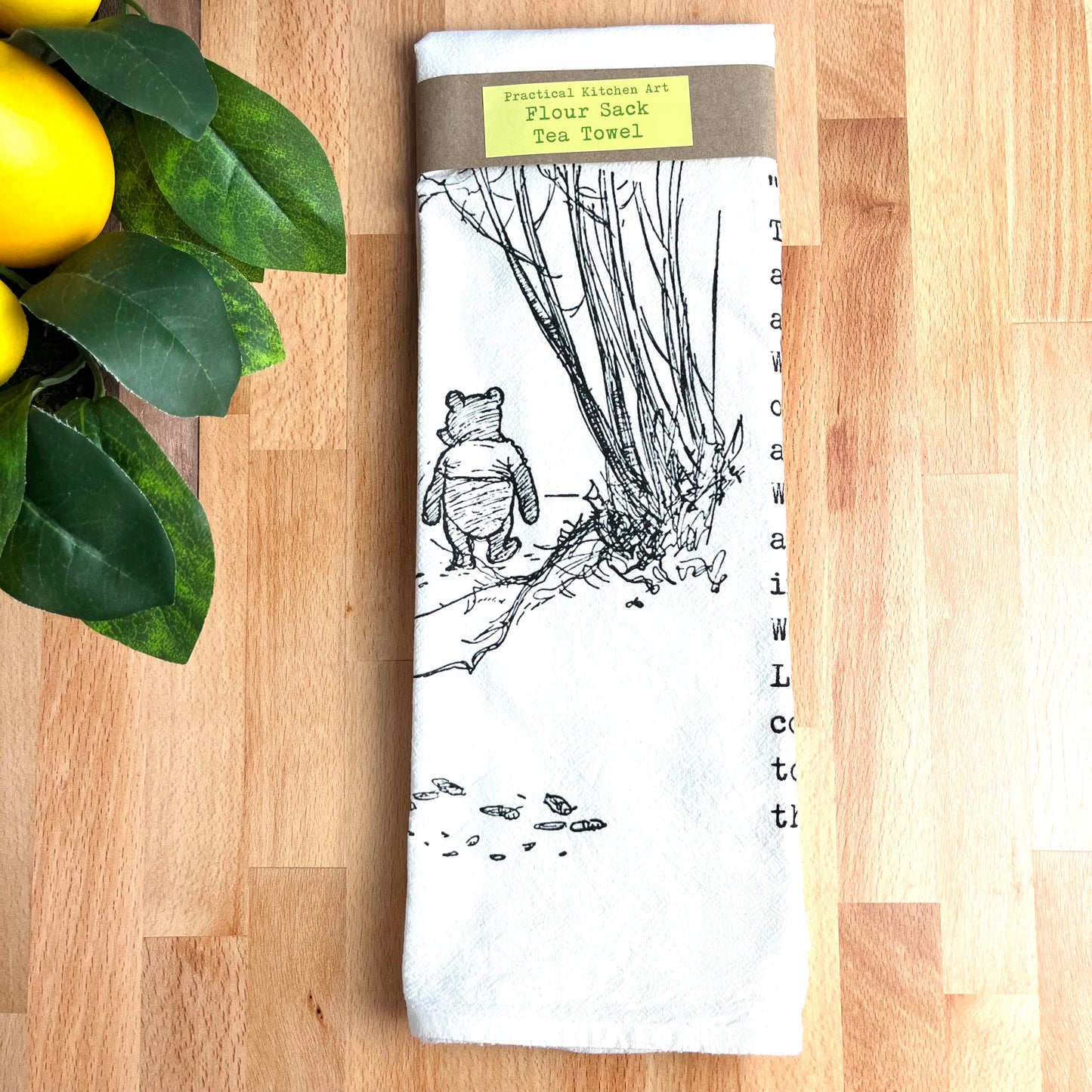 Flour Sack Tea Towels, Pooh & Piglet Woozle