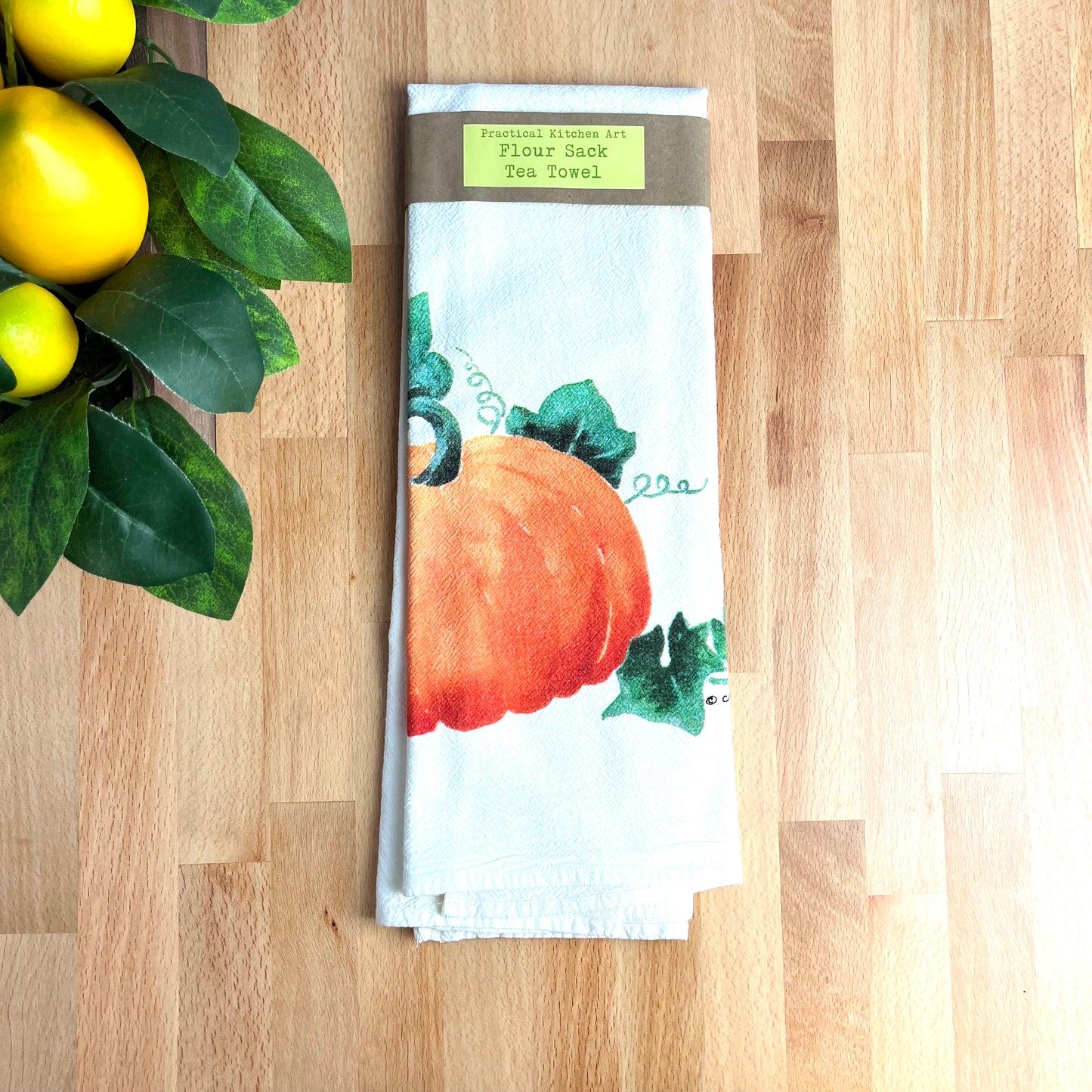 Flour Sack Tea Towels, Pumpkin, Holiday Theme