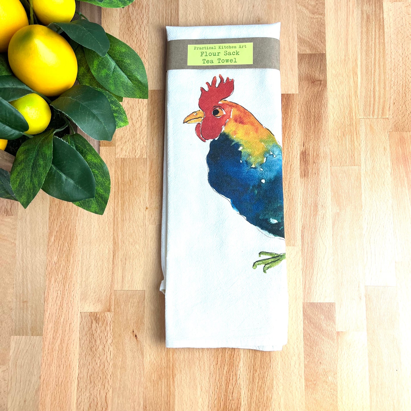 Flour Sack Tea Towels, Rooster, Garden Theme