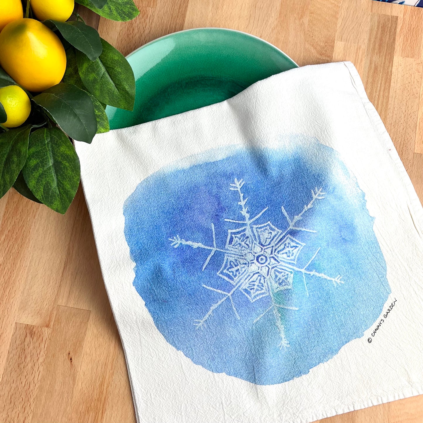 Flour Sack Tea Towels, Snowflake, Holiday Theme