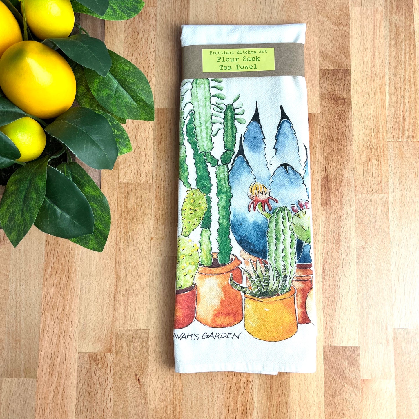 Succulents & Cactus Flour Sack Tea Towels