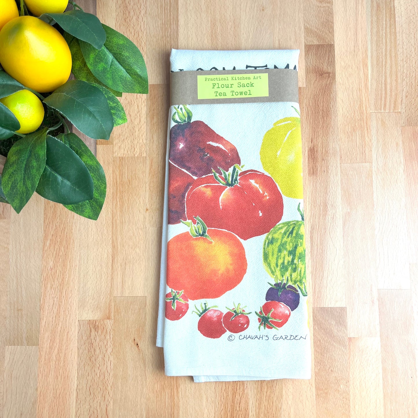 Flour Sack Tea Towels, Tomatoes, Garden Theme