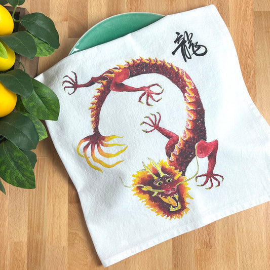 Dragon Flour Sack Tea Towel