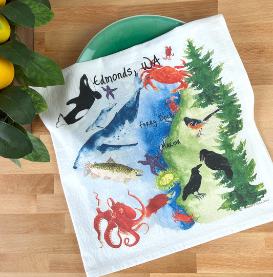 Edmonds, WA Flour Sack Tea Towel