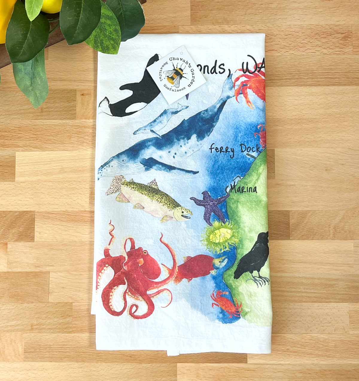Edmonds, WA Flour Sack Tea Towel