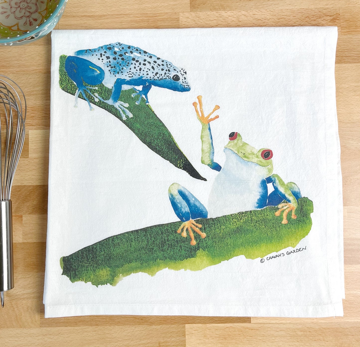 Frogs Flour Sack Tea Towel