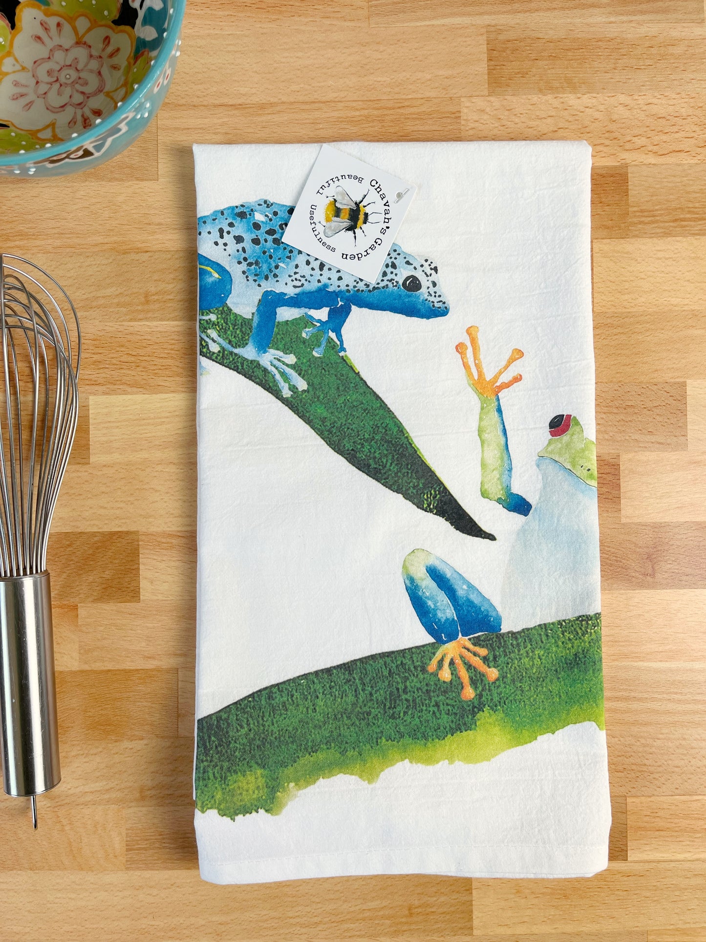 Frogs Flour Sack Tea Towel