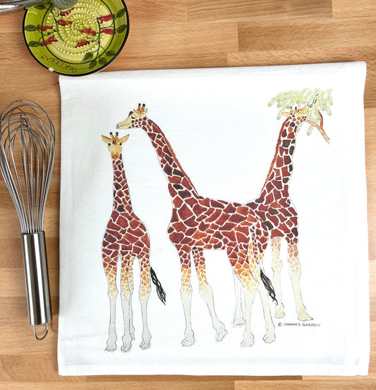 Giraffe Flour Sack Tea Towel