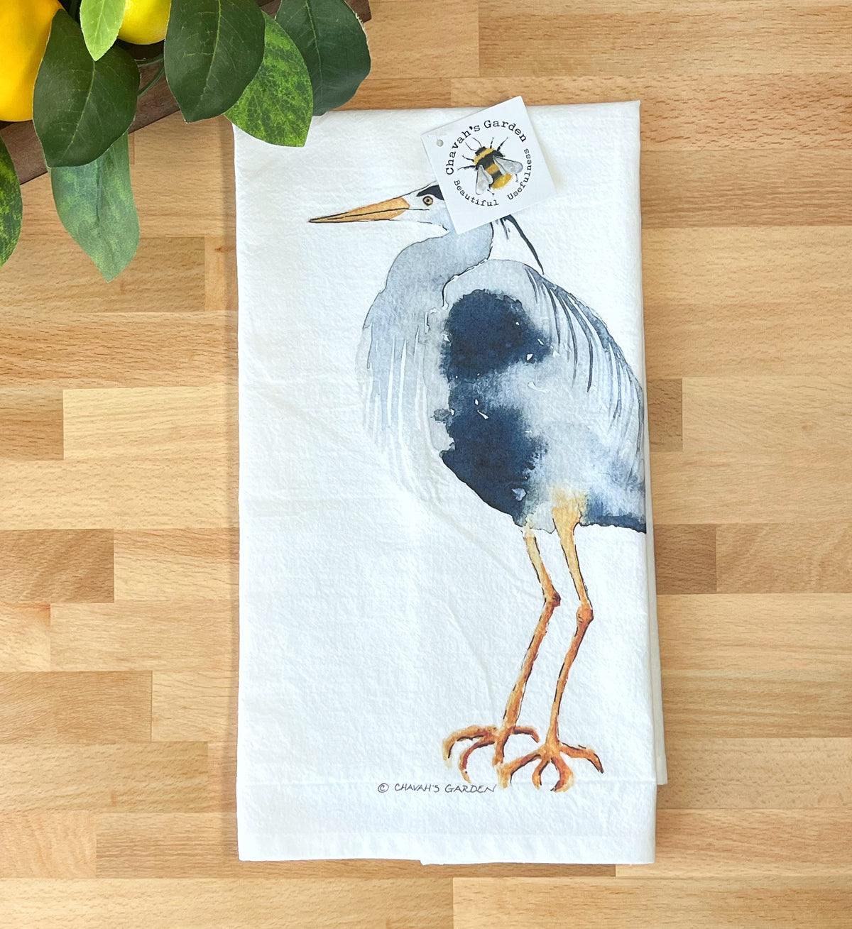 Heron Flour Sack Tea Towel