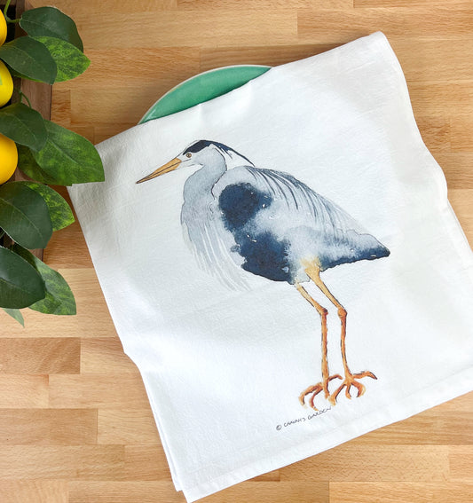 Heron Flour Sack Tea Towel