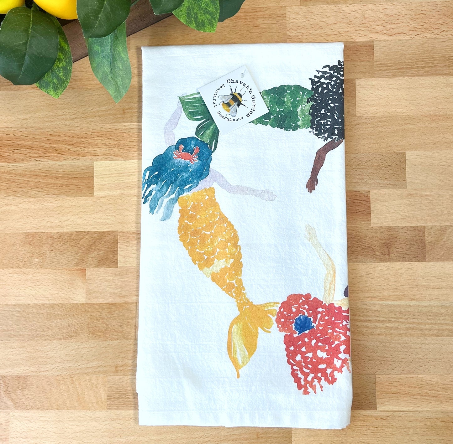 Mermaids Flour Sack Tea Towel
