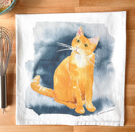 Ginger Cat Flour Sack Tea Towel