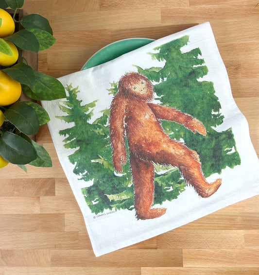 Sasquatch Flour Sack Tea Towel