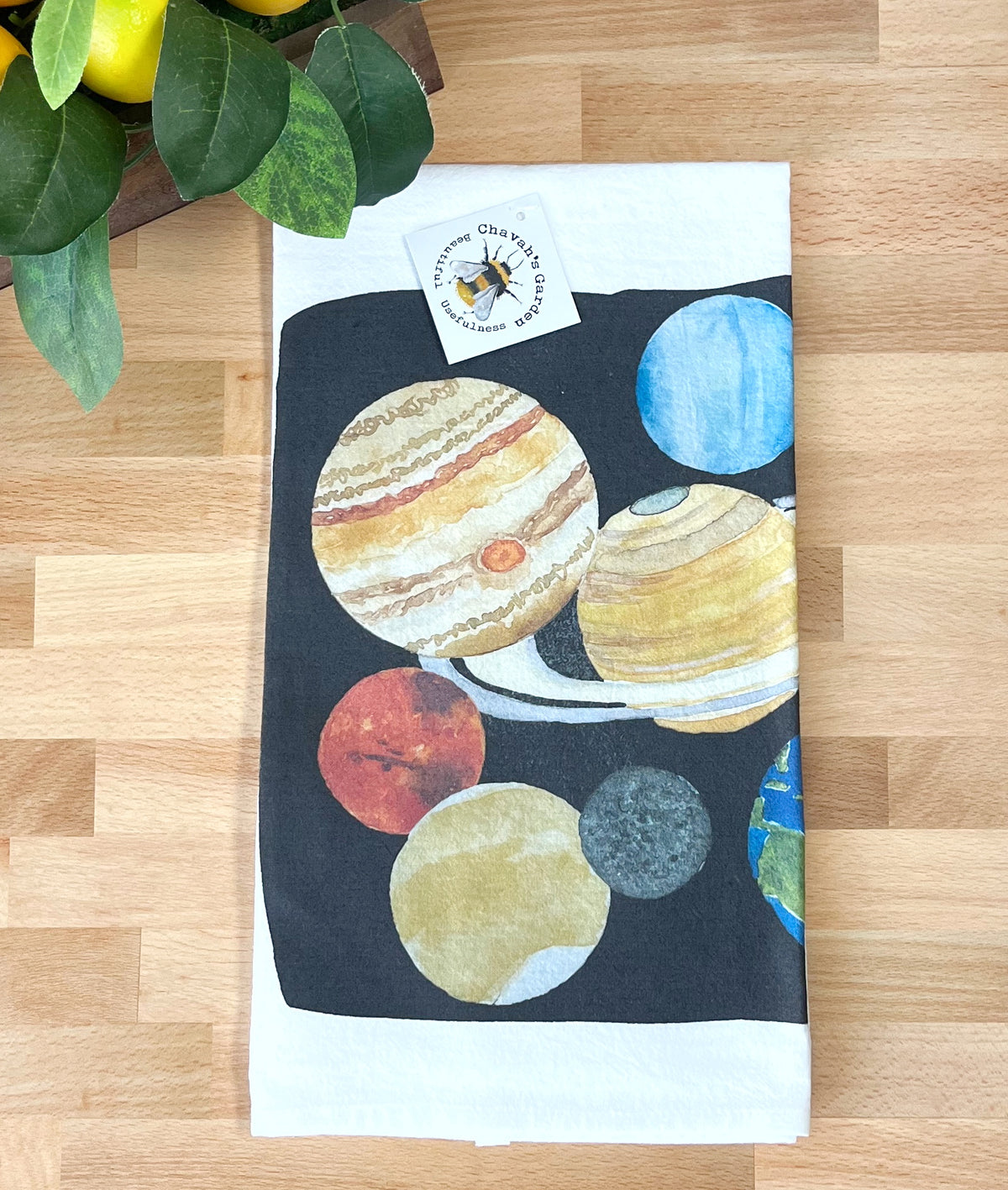 Solar System Flour Sack Tea Towel