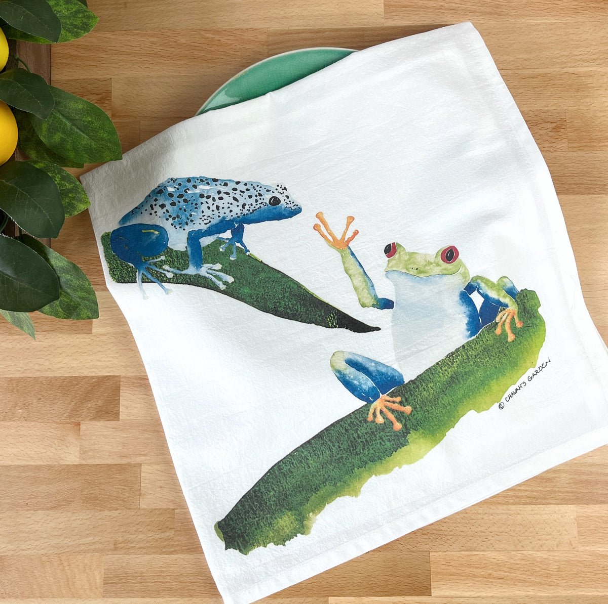 Frogs Flour Sack Tea Towel
