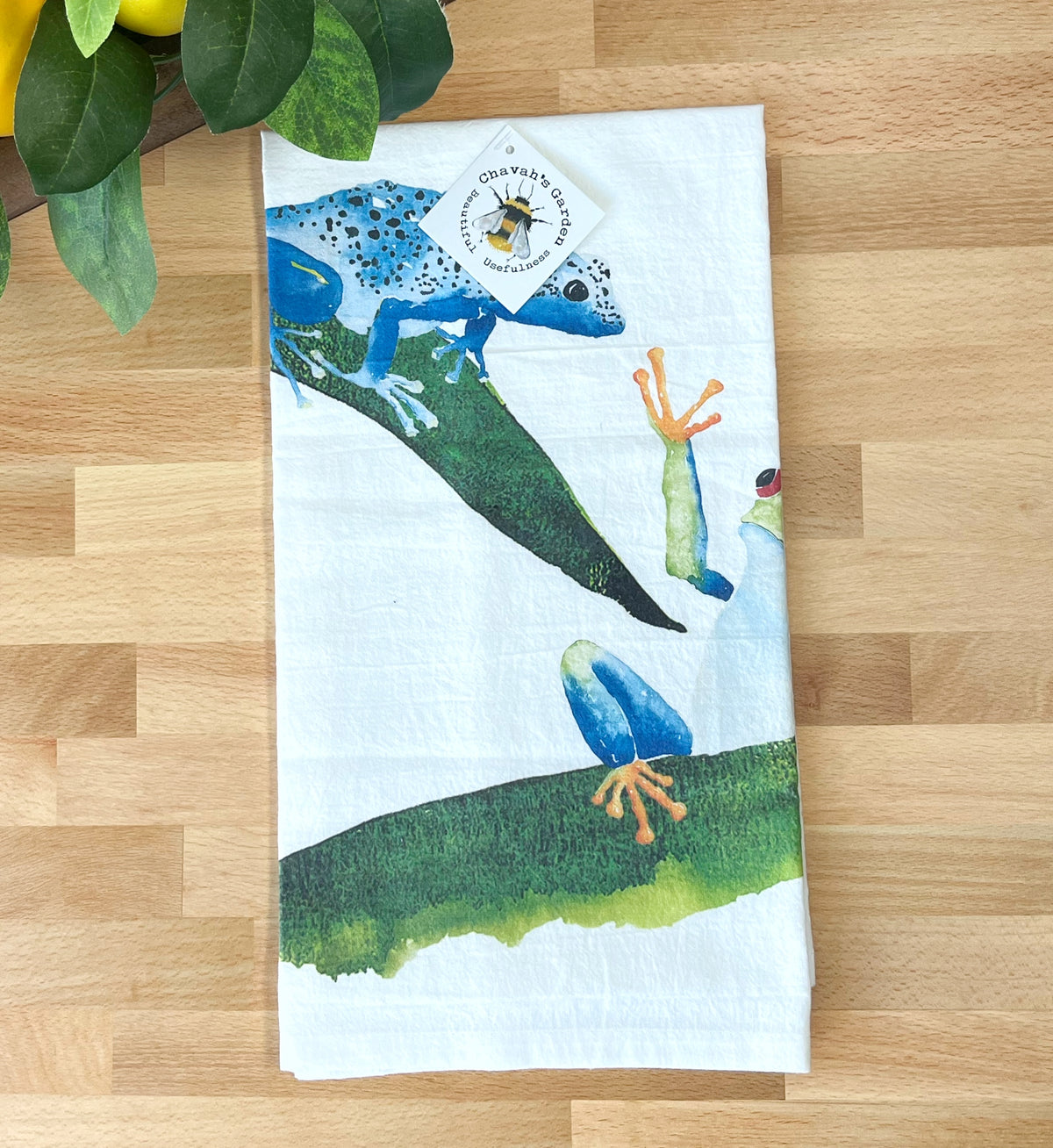 Frogs Flour Sack Tea Towel
