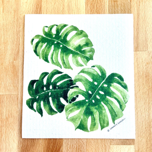 Swedish dishcloth, Monstera, tropical, coastal, lush