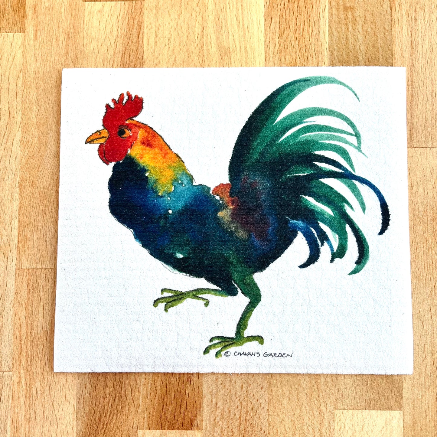 Swedish dishcloths, Coastal Collection 5, Rooster, Monstera
