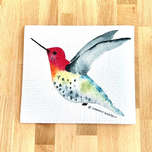 Swedish dishcloth, hummingbird, garden, bird