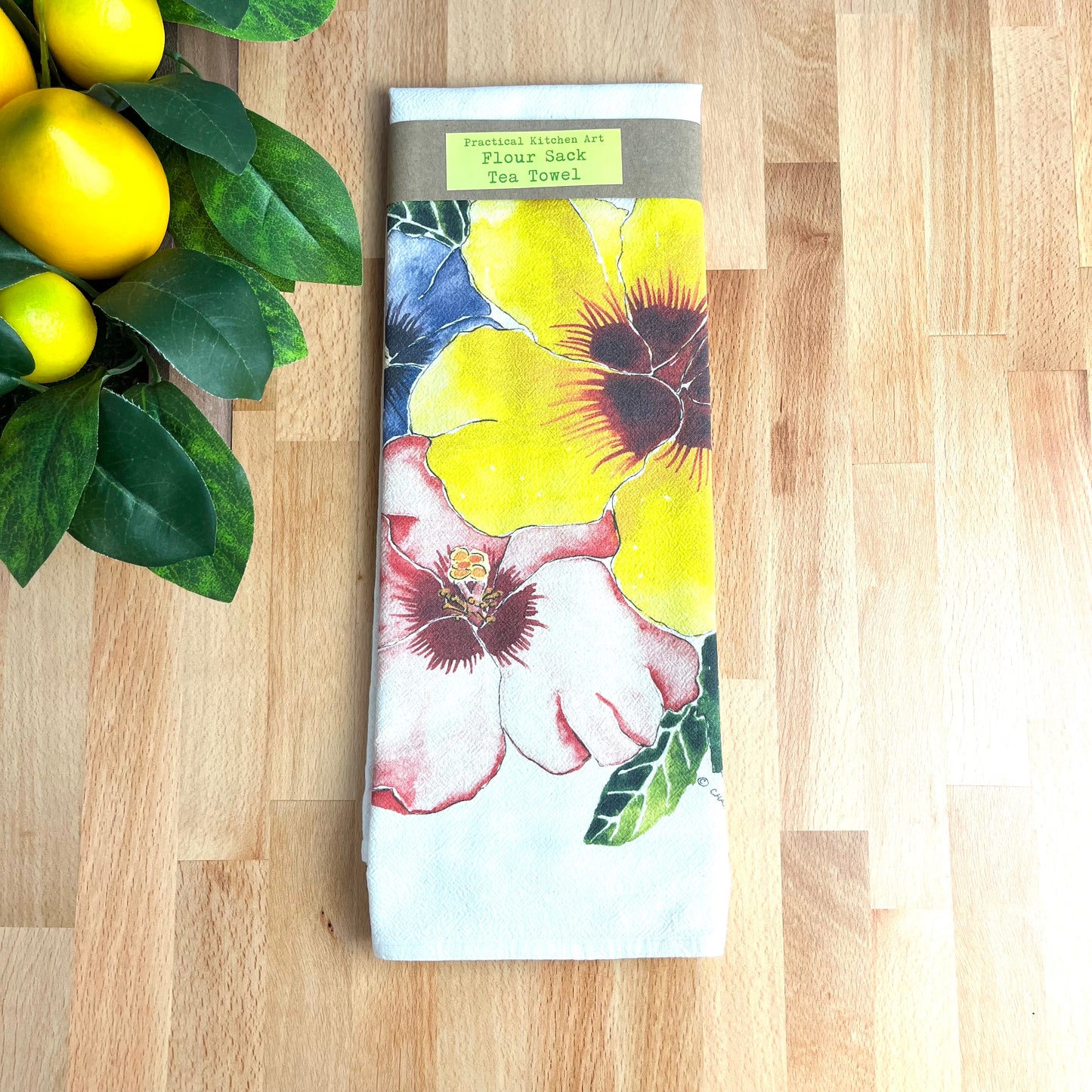 Hibiscus Flour Sack Tea Towel