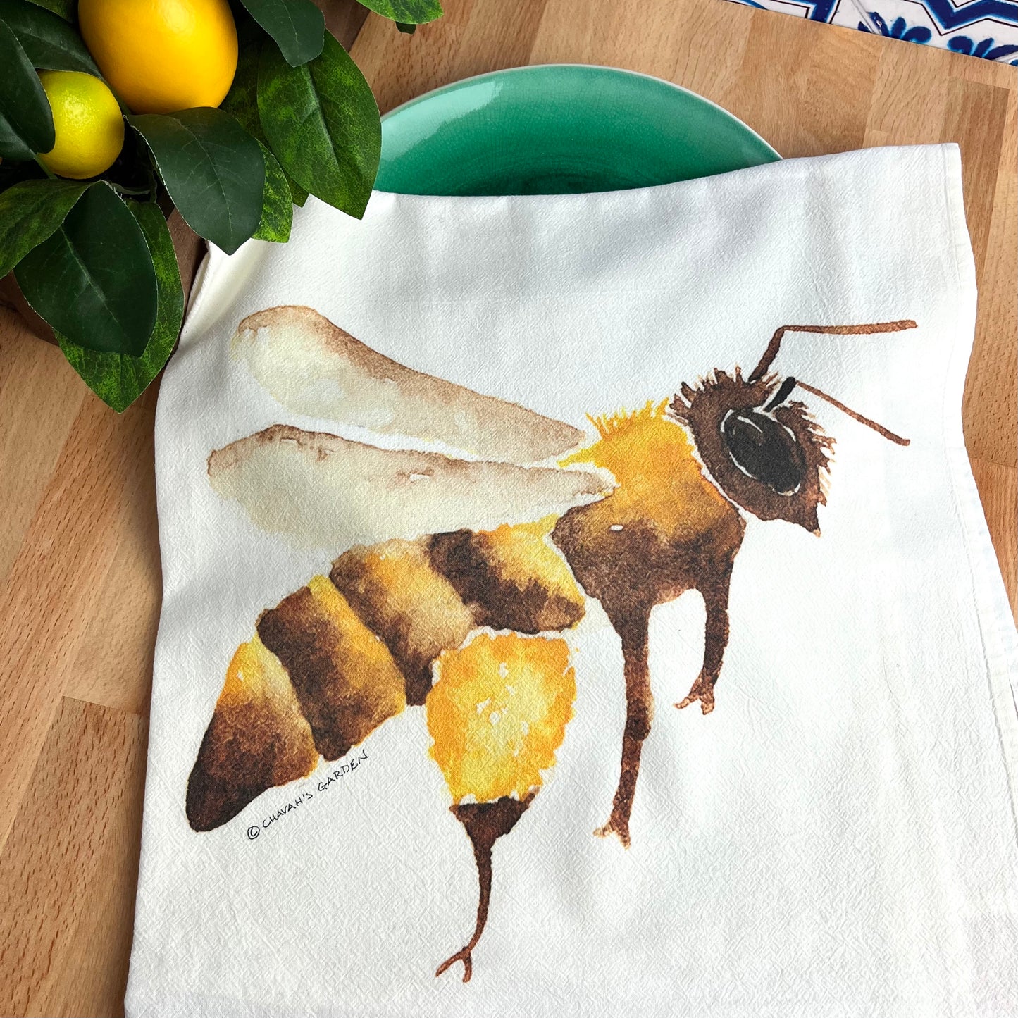 Flour Sack Tea Towels, Honey Bee, Garden Theme