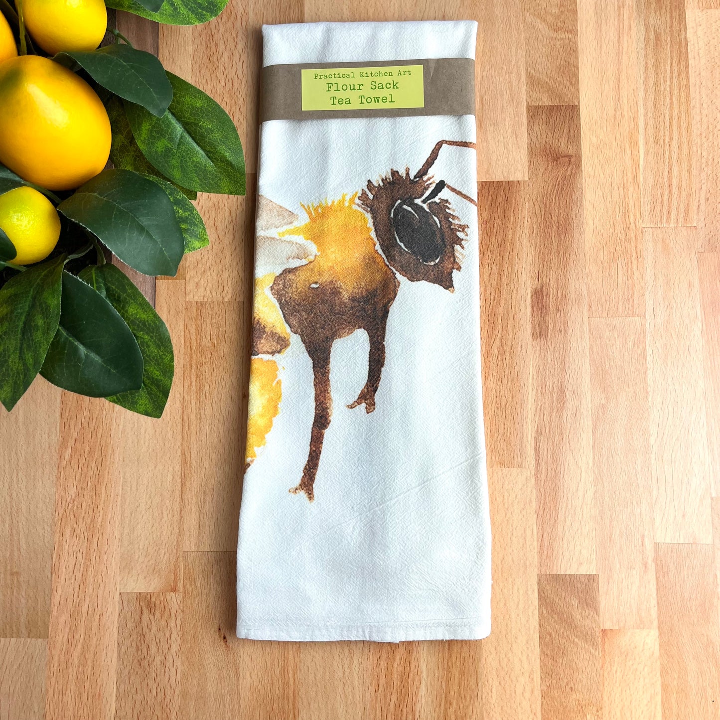 Flour Sack Tea Towels, Honey Bee, Garden Theme