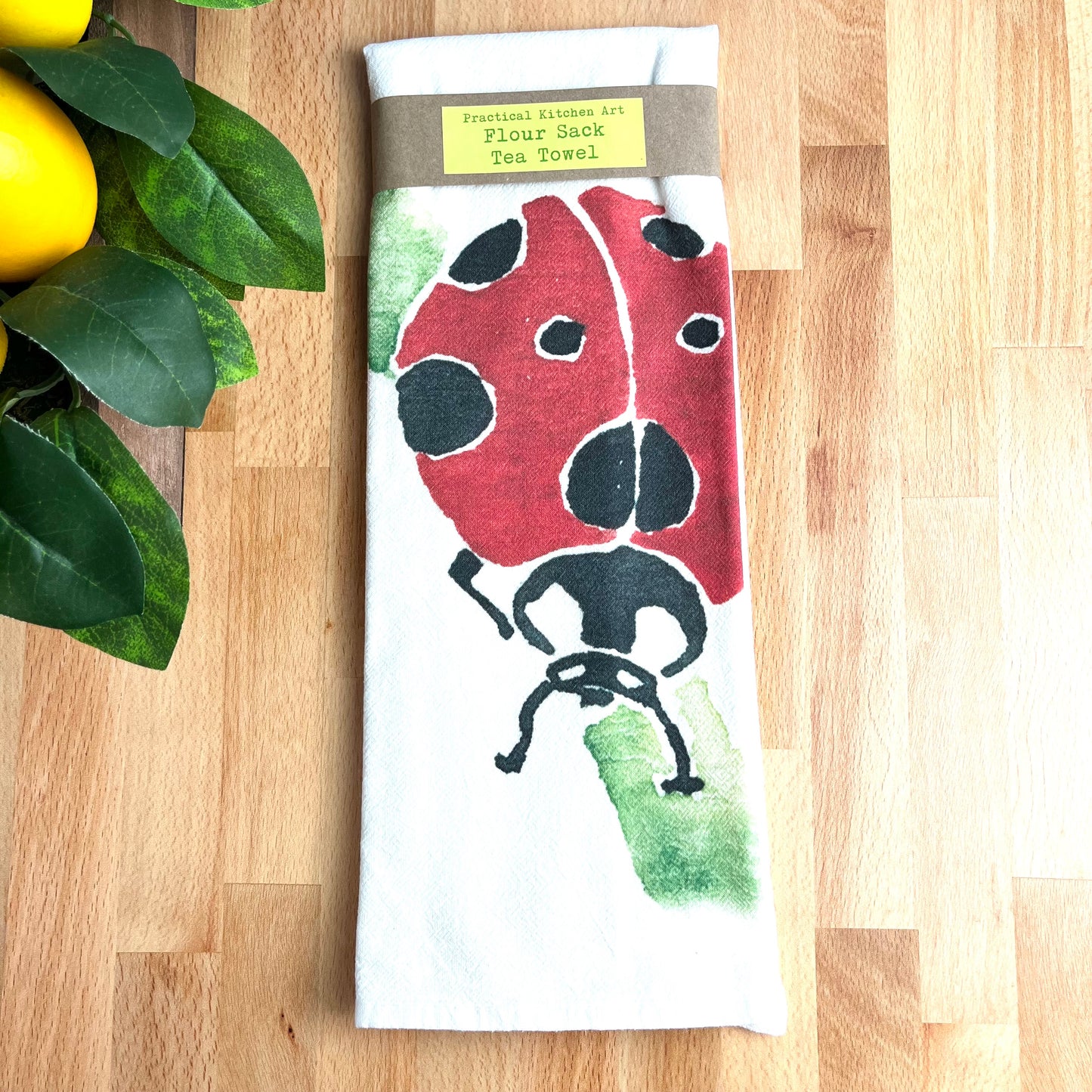 Flour Sack Tea Towels, Ladybug, Garden Theme
