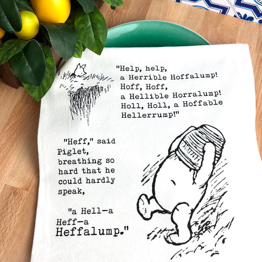 Flour Sack Tea Towels, Pooh & Piglet Heffalump