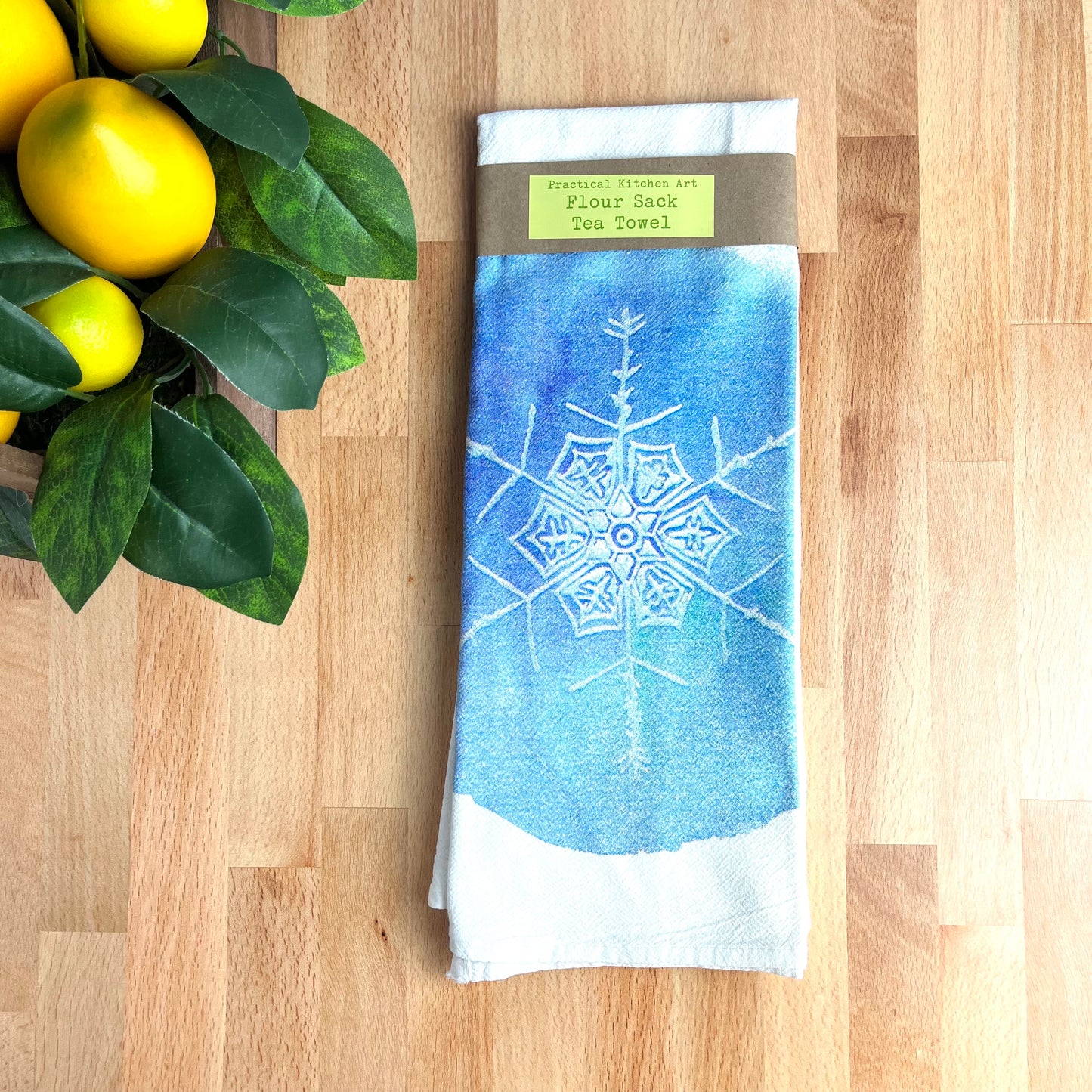 Flour Sack Tea Towels, Snowflake, Holiday Theme